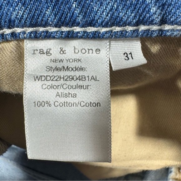 Rag & Bone Piper Low-Rise Straight Jeans Size 31 - Picture 12 of 12